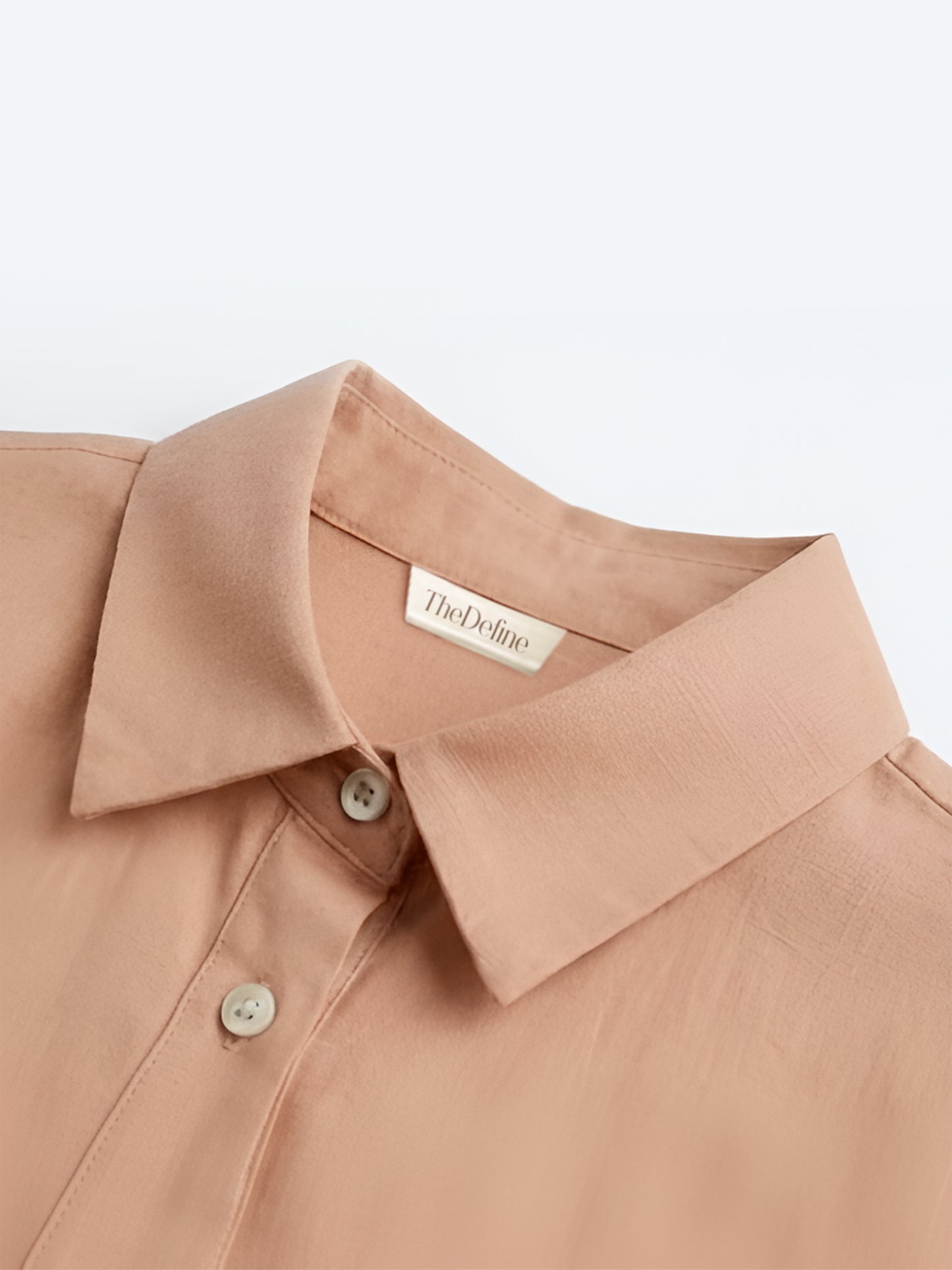 Light Brown Cotton Straight Fit Shirt with Sleeve Embroidery